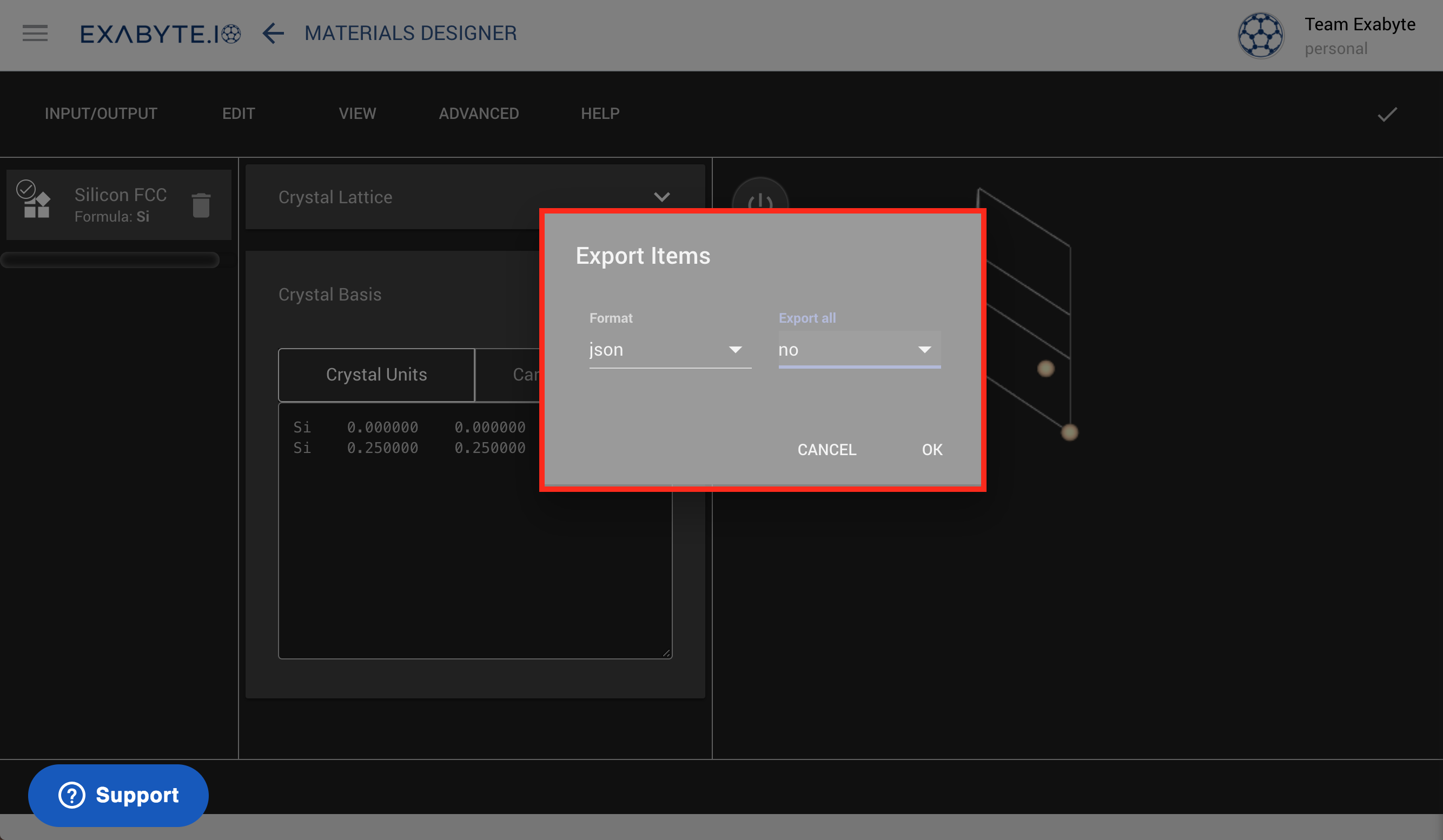 Select Export Option Select "Export" Option