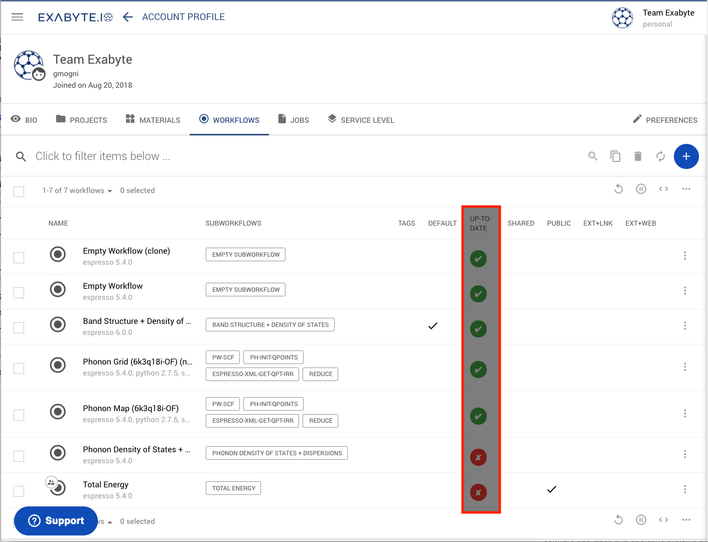 Workflows Explorer Interface